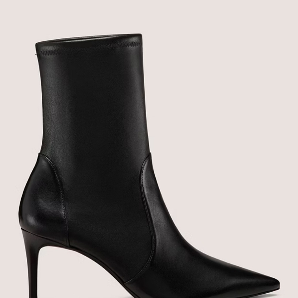 Stuart Weitzman Power Bootie Kitten Heel Sock Boot Leather 11